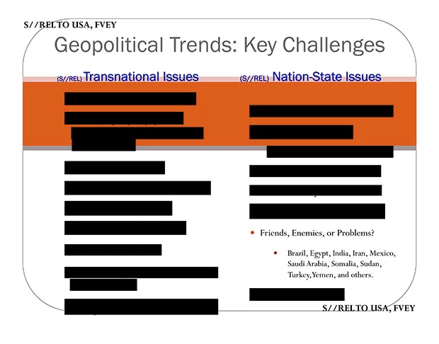 The published, heavily redacted slide